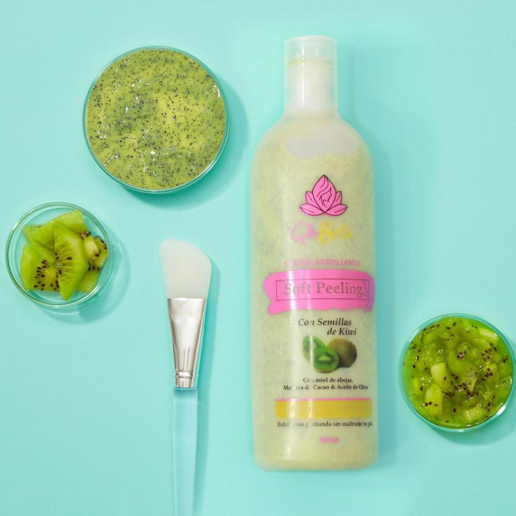crema exfoliante semillas de kiwi qebela